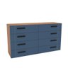 Cômoda Lisboa 8 Gavetas Freijó/azul - Politorno - 2
