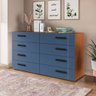 Cômoda Lisboa 8 Gavetas Freijó/azul - Politorno - 1
