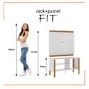 Ver imagem 4 de Rack com Painel para Tv até 40 Polegadas Fit 90cm - Vianossa - Branco e Cedro