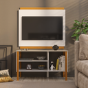 Ver imagem 3 de Rack com Painel para Tv até 40 Polegadas Fit 90cm - Vianossa - Branco e Cedro