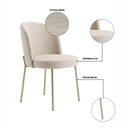 Ver imagem 4 de Cadeira Decorativa Sala de Jantar Elegance Base Champanhe Linho Bege - Montanaris Decor