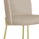Ver imagem 4 de Cadeira Decorativa Sala de Jantar Elegance Base Champanhe Linho Bege - Montanaris Decor
