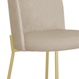 Cadeira Decorativa Sala de Jantar Elegance Base Champanhe Linho Bege - Montanaris Decor - 4