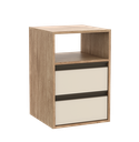 Ver imagem 1 de Mesa de Cabeceira 2 gavetas MDF Select Belmax:Carvalho/Off White
