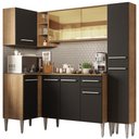Ver imagem 3 de Armário de Cozinha Completa de Canto 261cm Rustic/Preto Emilly River Madesa 03