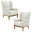 Ver imagem 1 de 2 Poltronas Base Manu Madeira C-26 Bege Domi