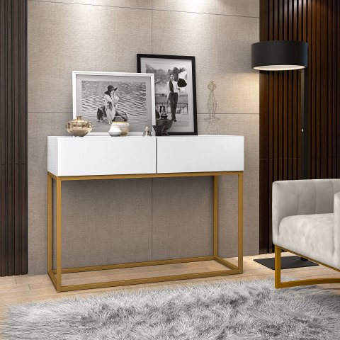 Aparador Buffet Pequeno Eros 90cm com 2 Gavetas Bancada para Bar em Casa Cantinho do Café Luxuoso