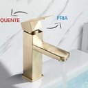 Ver imagem 5 de Torneira Lavabo Monocomando Banheiro Dourada Misturador S304