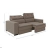 Sofá Retrátil Reclinável 4 Lugares Suede Veludo Fenix Espresso Móveis - 3