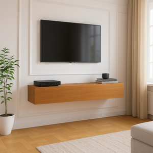 Rack Linea Suspenso para Painel ou Tv com 2 Portas Basculantes 110cm Madeirado