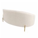 Ver imagem 7 de Sofá Curvo Billini 2 Lugares 150cm Braço Dir. Pés Ouro Bouclé Off White - Sallar Home