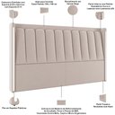 Ver imagem 4 de Cabeceira Cama Box Queen Estofada com LED 160cm Moan P05 Veludo Bege - Lyam Decor