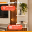 Ver imagem 6 de Estante Home Teather para TV até 55 Polegadas com LED Ripado Impressão 3D 2,10m Cross Off White