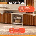 Ver imagem 7 de Estante Home Teather para TV até 55 Polegadas com LED Ripado Impressão 3D 2,10m Cross Off White