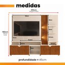 Ver imagem 4 de Estante Home Teather para TV até 55 Polegadas com LED Ripado Impressão 3D 2,10m Cross Off White