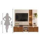 Ver imagem 7 de Estante Home Teather para TV até 55 Polegadas com LED Ripado Impressão 3D 2,10m Cross Off White