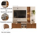 Ver imagem 6 de Estante Home Teather para TV até 55 Polegadas com LED Ripado Impressão 3D 2,10m Cross Off White