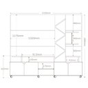 Ver imagem 5 de Estante Home Teather para TV até 55 Polegadas com LED Ripado Impressão 3D 2,10m Cross Off White