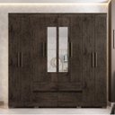 Ver imagem 1 de Guarda-Roupa Casal 4 Espelhos 8 Portas 4 Gavetas Fesky Espresso Móveis