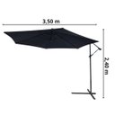 Ver imagem 2 de Ombrelone Lateral Articulado Alumínio 3,5m Grande Praia Piscina Jardim com Base Importway Iwobl-350