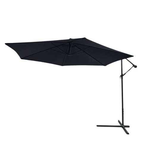 Ombrelone Lateral Articulado Alumínio 3,5m Grande Praia Piscina Jardim com Base Importway Iwobl-350 