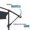 Ombrelone Lateral Articulado Alumínio 3,5m Grande Praia Piscina Jardim com Base Importway Iwobl-350  - 6