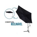 Ver imagem 5 de Ombrelone Lateral Articulado Alumínio 3,5m Grande Praia Piscina Jardim com Base Importway Iwobl-350 
