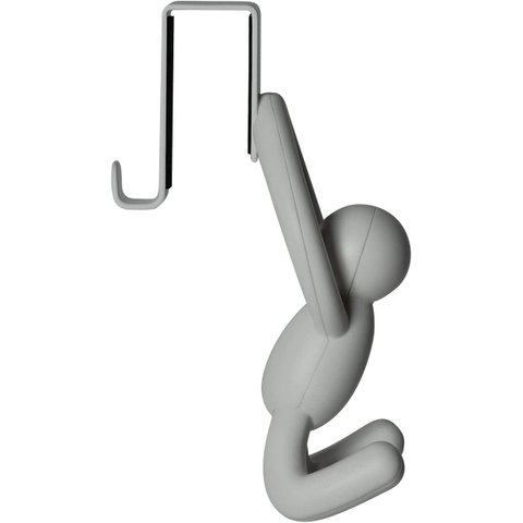 BUDDY - MINI CABIDEIRO DE PORTA (PARA TOALHAS E PANOS DE PRATO) - KIT COM 2 UNIDADES CINZA