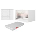 Ver imagem 1 de Quarto de Bebê Cômoda 2561 e Berço 1344 Doce Sonho com Colchão Branco - Qmovi