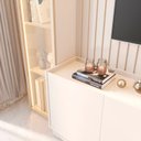 Ver mais imagens de Rack com Painel para TV até 84 Polegadas com LED com Vidro Reflecta 100% MDF 305cmx219cm 2 Torres com Porta Vitoria Regia Yescasa
