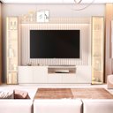 Ver imagem 1 de Rack com Painel para TV até 84 Polegadas com LED com Vidro Reflecta 100% MDF 305cmx219cm 2 Torres com Porta Vitoria Regia Yescasa