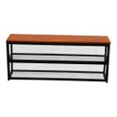 Ver imagem 1 de Banco Sapateira Ferro e Madeira Artesanal Estilo Industrial Recamier Tela Expandida