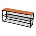 Ver imagem 2 de Banco Sapateira Ferro e Madeira Artesanal Estilo Industrial Recamier Tela Expandida