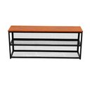 Ver imagem 3 de Banco Sapateira Ferro e Madeira Artesanal Estilo Industrial Recamier Tela Expandida