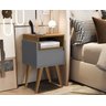 Mesa de Cabeceira Pés Palito Evora Onix / Nature - Comprar Moveis em Casa - 1