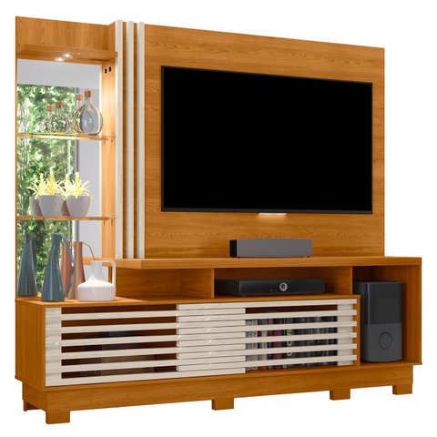 Estante Painel para Tv 60 Pol 200cm Sam Z10 Off/cinamomo - Mpozenato