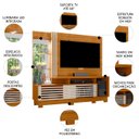 Ver imagem 3 de Estante Painel para Tv 60 Pol 200cm Sam Z10 Off/cinamomo - Mpozenato