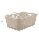 Ver imagem 4 de Kit 10 Caixas Organizadoras 40l com Alça Lateral Multiuso Maxi Bege Cesto Plástico Organizador ou