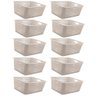 Kit 10 Caixas Organizadoras 40l com Alça Lateral Multiuso Maxi Bege Cesto Plástico Organizador ou - 1