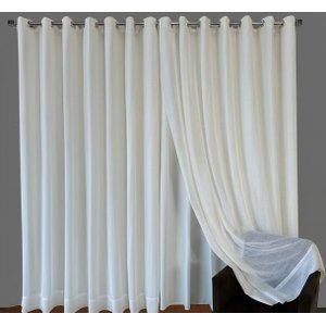 Cortina no Linho Flamê Off com Forro Microfibra Branco no Ilhós de 28mm