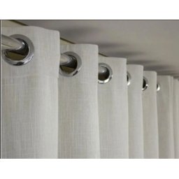 Cortina no Linho Flamê Off com Forro Microfibra Branco no Ilhós de 28mm - 3