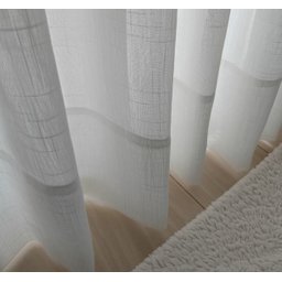 Cortina no Linho Flamê Off com Forro Microfibra Branco no Ilhós de 28mm - 2