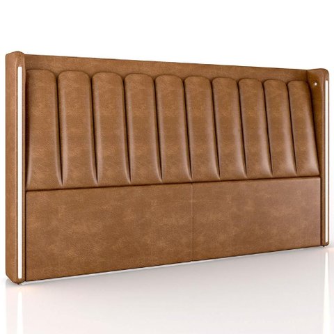 Cabeceira Cama King 195cm Luara Sintético Caramelo Z37 - Mpozenato