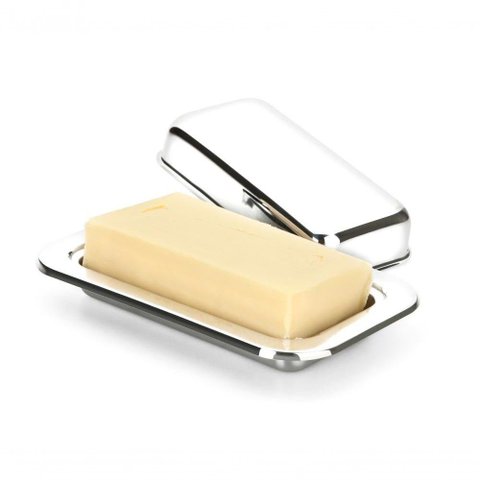 Pote para Manteiga Mantegueira Toda de Aço Inox Geladeira