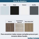 Ver mais imagens de Armário Misto P25 Pandin 80 Cm (largura) em Mdp Cor Walnut com 2 Portas e 3 Prateleiras