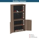 Ver imagem 3 de Armário Misto P25 Pandin 80 Cm (largura) em Mdp Cor Walnut com 2 Portas e 3 Prateleiras