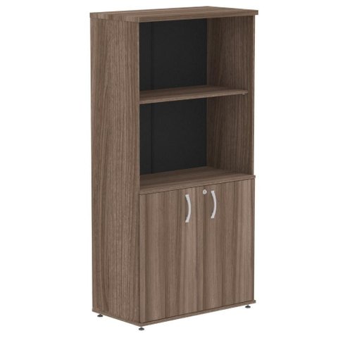 Armário Misto P25 Pandin 80 Cm (largura) em Mdp Cor Walnut com 2 Portas e 3 Prateleiras
