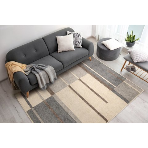 Tapete para Sala Polo 60 Touluse 1,50x2,00 Macio Areia:geométrico/bege
