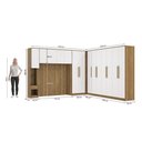 Ver imagem 2 de Quarto Modulado Adapt 14 Portas 7 Gavetas MDP 354cm Nogueira-Branco