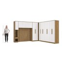 Ver imagem 7 de Quarto Modulado Adapt 14 Portas 7 Gavetas MDP 354cm Nogueira-Branco